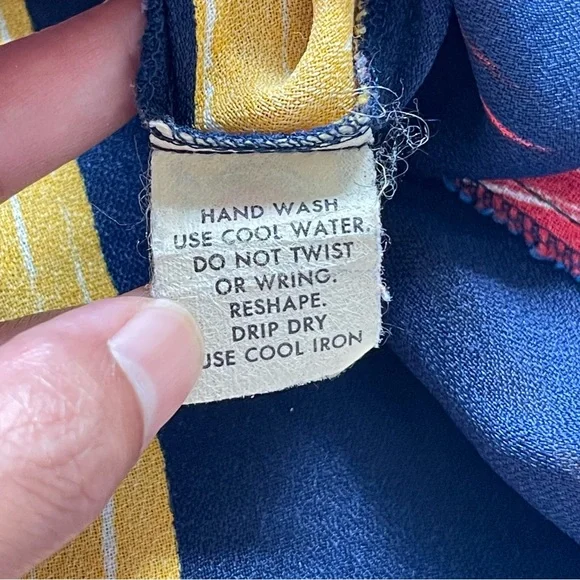 Vintage 1970s Christian Dior Paint brush strokes semi sheer button up blouse top - Picture 10 of 15